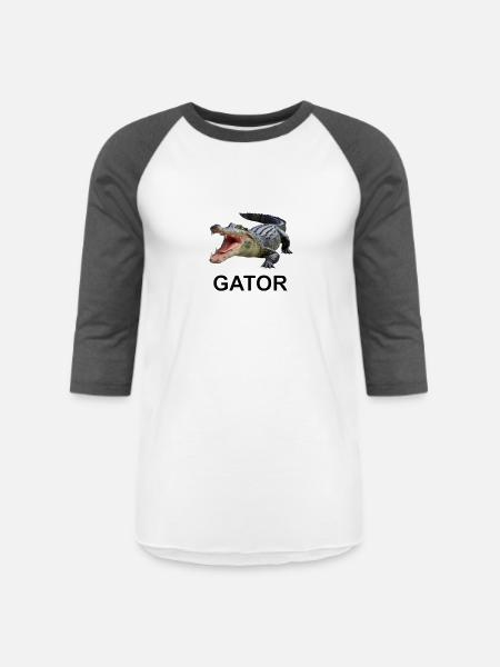 Gator shirt - Unisex Baseball T-Shirt - white/charcoal