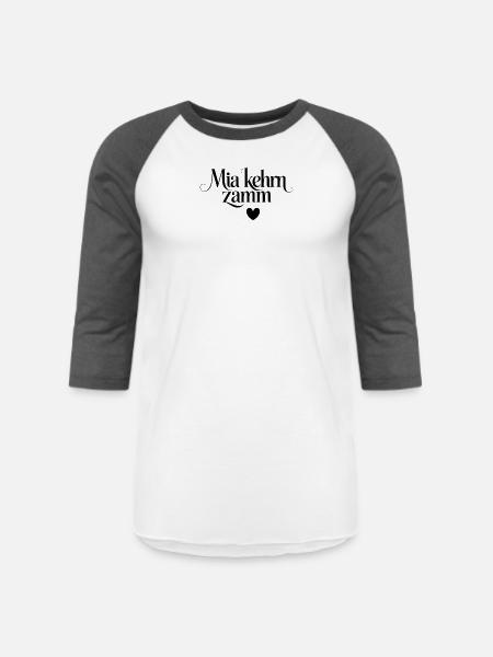 Mia Kehm Zammm Script Heart - Unisex Baseball T-Shirt - white/charcoal