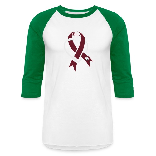 TB Multiple Myeloma Awareness Ribbon and Heart - Unisex Baseball T-Shirt