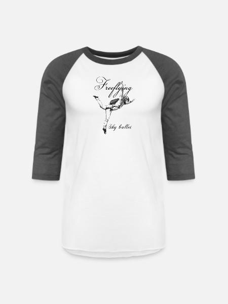 Freefly Skydiving - Unisex Baseball T-Shirt - white/charcoal