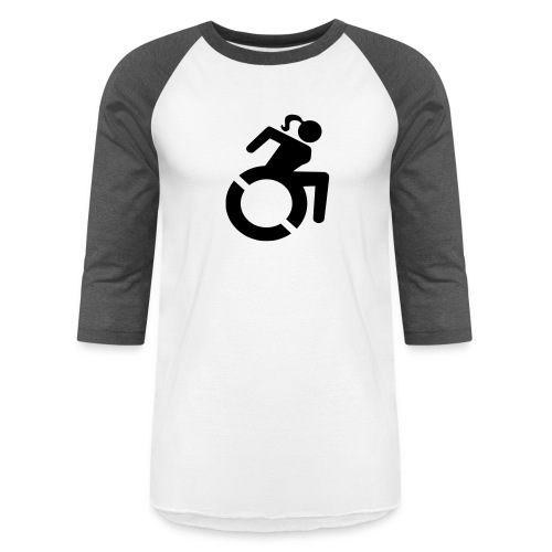 Wheelchair woman symbol. lady in wheelchair - Unisex Baseball T-Shirt