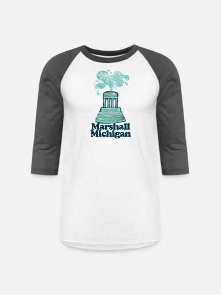 Marshall Michigan - Unisex Baseball T-Shirt - white/charcoal