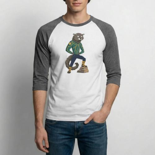 Raccoon Ranger in Neon Armor - Unisex Baseball T-Shirt