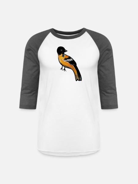 Ember Robin on Midnight - Unisex Baseball T-Shirt - white/charcoal