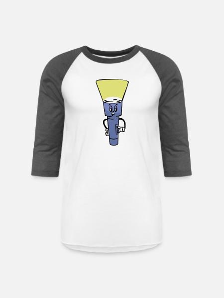 flashlight - Unisex Baseball T-Shirt - white/charcoal