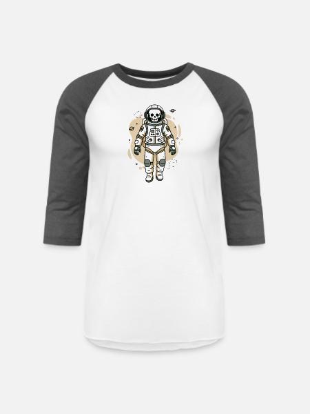 Cosmic Skull Astronaut - Unisex Baseball T-Shirt - white/charcoal