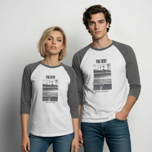 Wind Farm Photo Collage - Unisex Baseball T-Shirt