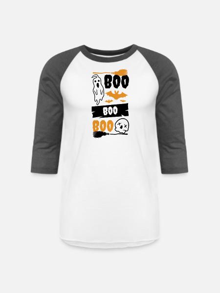 Boo boo boo - Unisex Baseball T-Shirt - white/charcoal