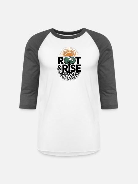 Root & Rise: Sunburst Tree - Unisex Baseball T-Shirt - white/charcoal