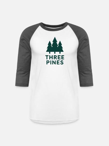 Three Pines Forest Logo - Unisex Baseball T-Shirt - white/charcoal