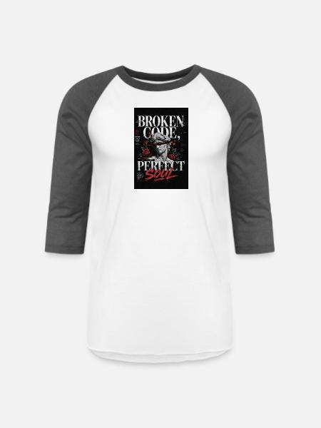 Broken Code, Perfect Soul - Unisex Baseball T-Shirt - white/charcoal
