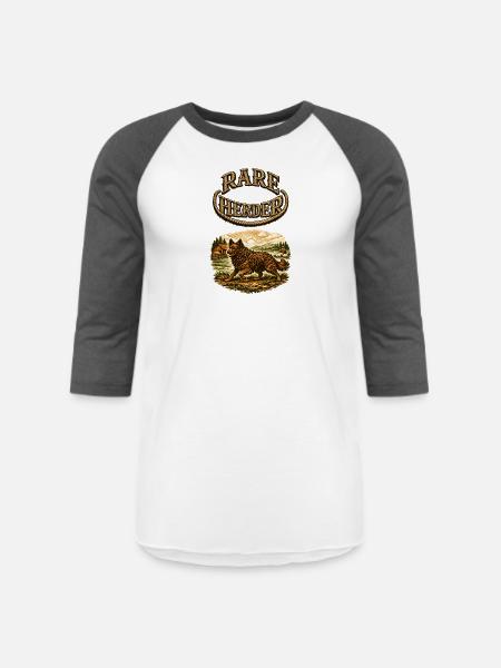Rare Herder: Rustic Herding Wolfdog - Unisex Baseball T-Shirt - white/charcoal