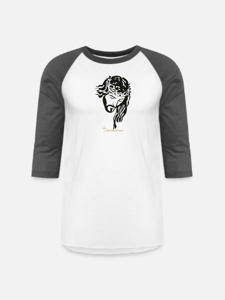 JESUS - Unisex Baseball T-Shirt - white/charcoal