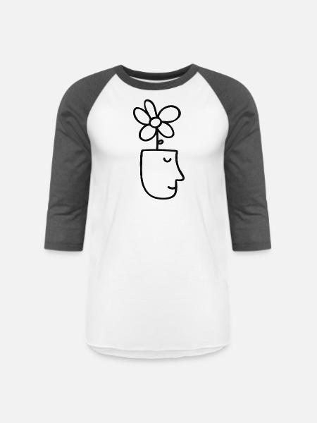 Flourishing Mind - Unisex Baseball T-Shirt - white/charcoal