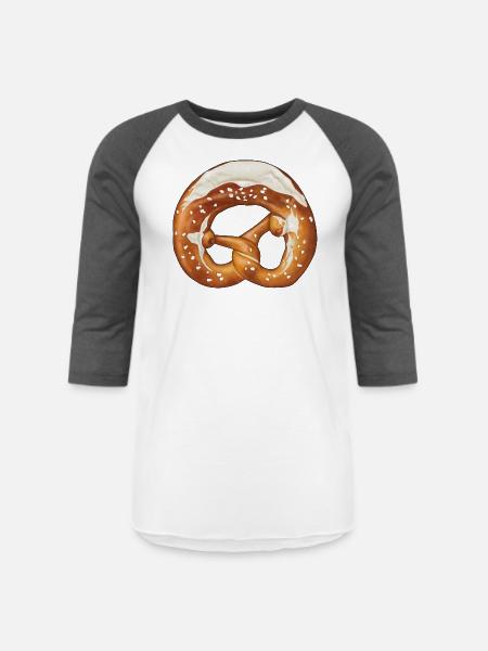 Pretzel - Unisex Baseball T-Shirt - white/charcoal