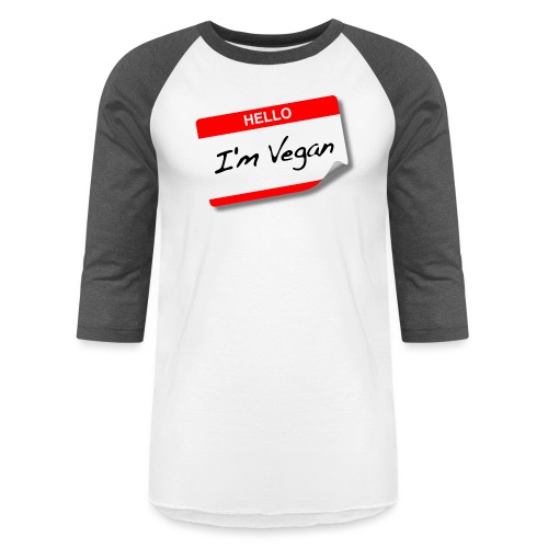 hello I'm vegan - Unisex Baseball T-Shirt