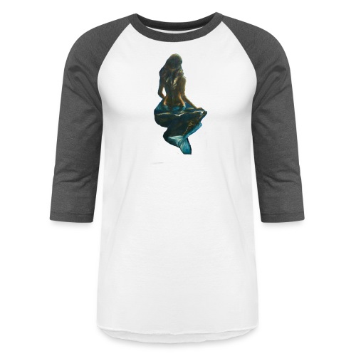 Midnight Mermaid on a rock - Unisex Baseball T-Shirt