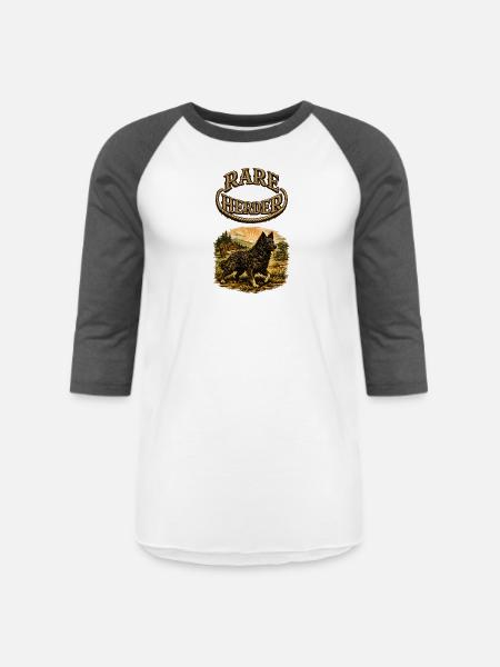 Rare Herder: Rustic Herding Dog - Unisex Baseball T-Shirt - white/charcoal