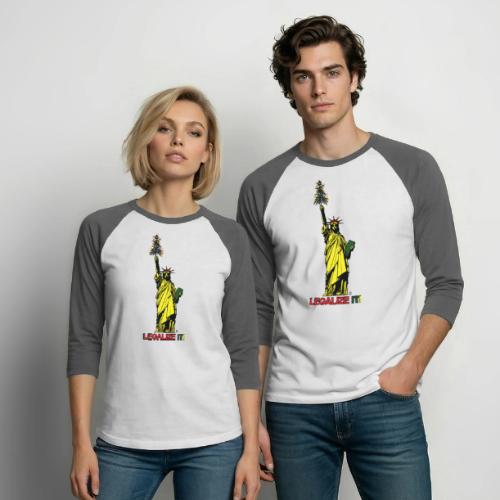 Cannabis of Liberty - Cannabis T-shirts, 420 usure - T-shirt de baseball unisexe