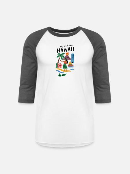 Hawaii Adventure Summer Tee - Unisex Baseball T-Shirt - white/charcoal