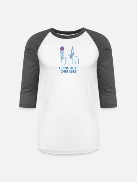 Concrete Dreams Torch Skyline - Unisex Baseball T-Shirt - white/charcoal