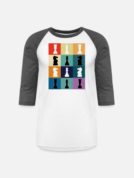 Chess Piece - Unisex Baseball T-Shirt - white/charcoal
