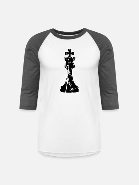 Scratch Cracks Chess - Unisex Baseball T-Shirt - white/charcoal