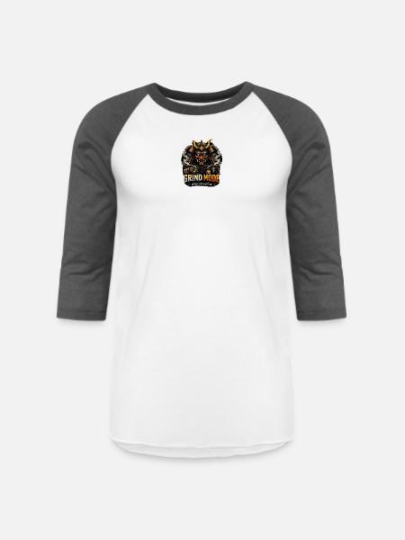 Grind Mode Warrior Hustle - Unisex Baseball T-Shirt - white/charcoal