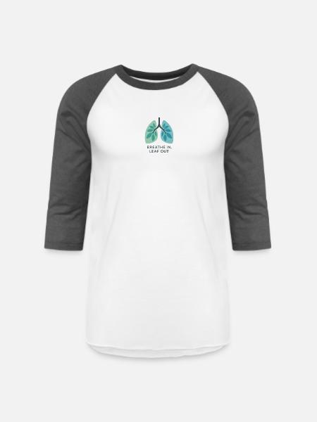 Breathe In, Leaf Out - Unisex Baseball T-Shirt - white/charcoal