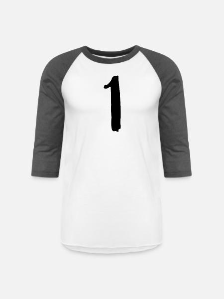 1 - Unisex Baseball T-Shirt - white/charcoal