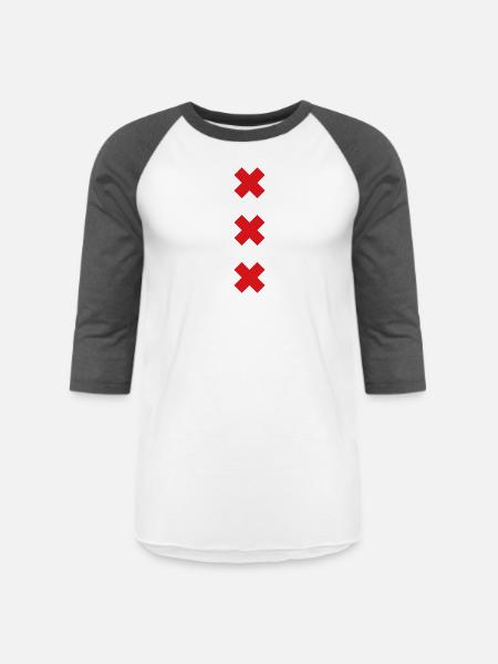 Amsterdam logo - Unisex Baseball T-Shirt - white/charcoal