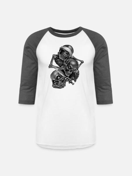 So No.Speak No.Hear No - Unisex Baseball T-Shirt - white/charcoal
