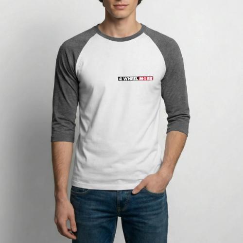 4 Wheel More Rectangle Logo - Unisex Baseball T-Shirt