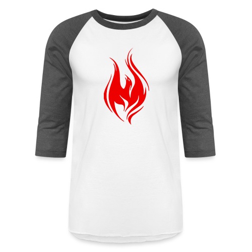 Front (DMN-Red) _ Back (Phoenix-Red) - Unisex Baseball T-Shirt