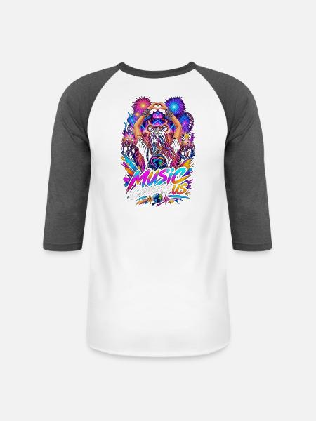Music Connects Us - Unisex Baseball T-Shirt - white/charcoal
