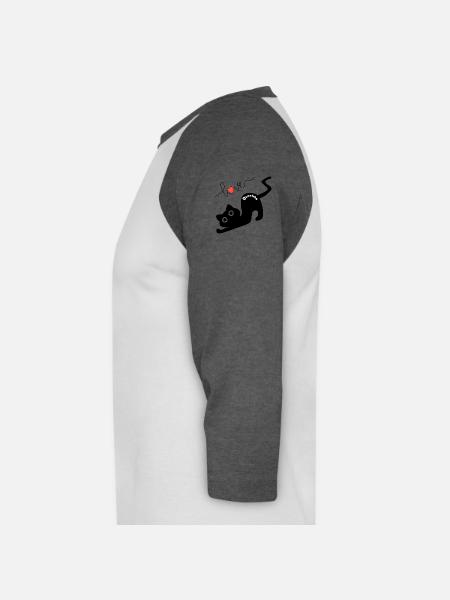 Bonchan Reaching for Love - Unisex Baseball T-Shirt - white/charcoal