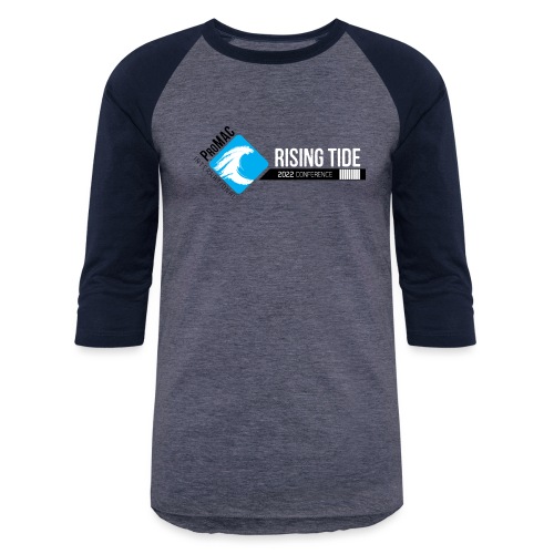 Rising Tide 2022 Horizontal Logo White Tide Text - Unisex Baseball T-Shirt
