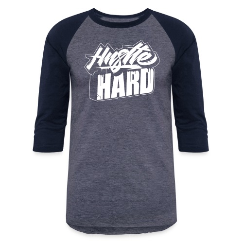 HUSTLE HARD LOGO - Unisex Baseball T-Shirt