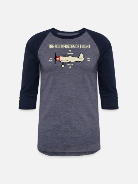 Aircraft remote - Unisex Baseball T-Shirt - heather blue/navy