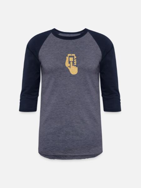 phone - Unisex Baseball T-Shirt - heather blue/navy