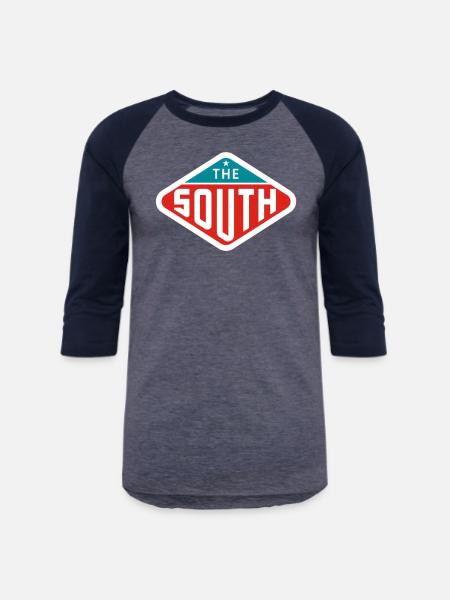 The South - Unisex Baseball T-Shirt - heather blue/navy