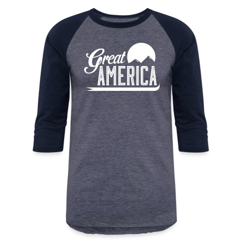 Great America Logo White - Unisex Baseball T-Shirt