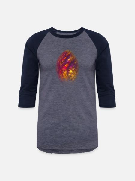 Dragon egg fractal art - Unisex Baseball T-Shirt - heather blue/navy