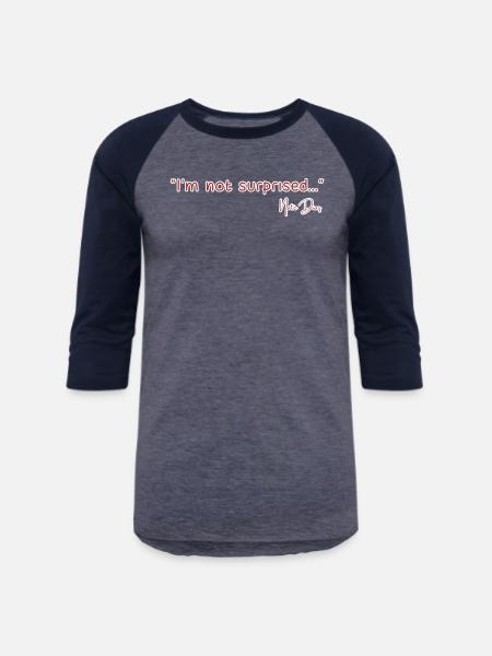 DESIGNIm not surprised - Unisex Baseball T-Shirt - heather blue/navy