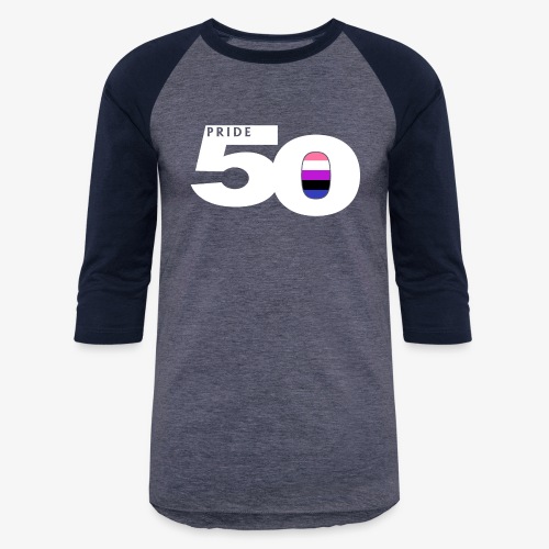 50 Pride Genderfluid Pride Flag - Unisex Baseball T-Shirt