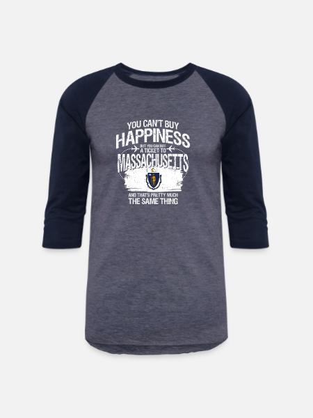 Massachusetts - Unisex Baseball T-Shirt - heather blue/navy