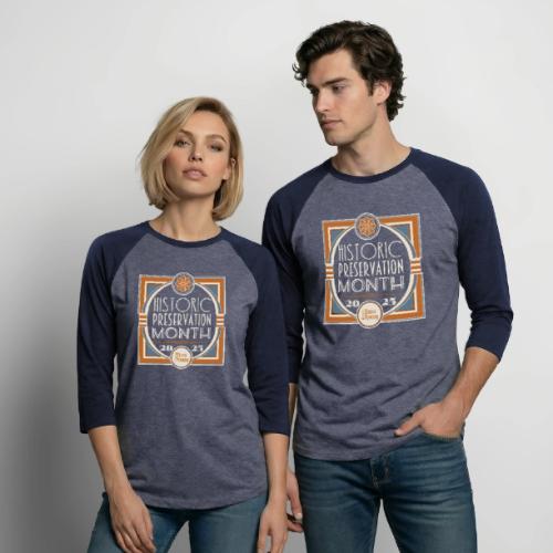 Historic Preservation Month- Dark - Unisex Baseball T-Shirt