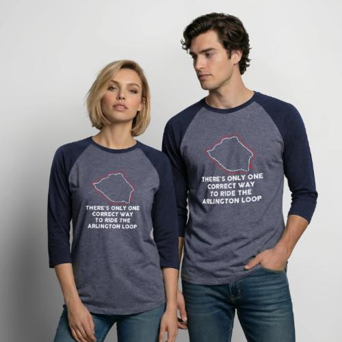 Arlington Loop: Clockwise - Unisex Baseball T-Shirt