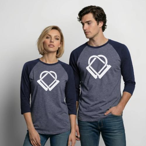 Bike U Lock Heart - Unisex Baseball T-Shirt