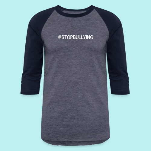 #STOPBULLYING White LOGO - Unisex Baseball T-Shirt